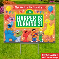 Sesame Street PERSONALIZED Large Yard Sign