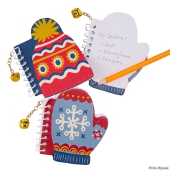 Mitten & Cap Shaped Notebooks with Charm-10Pk