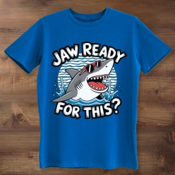 Shark Jaw Ready for This Blue T-shirt
