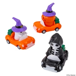Halloween Ghost, Jack-O'-Lantern & Skeleton Pull-Back Cars 12PK