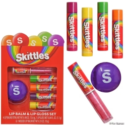 Skittles Fruit-Flavoured Lip Balm & Glass Set