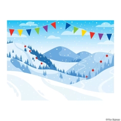 GIANT 8 Foot VBS Snowbound Backdrop