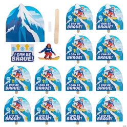 Snowbound Slope VBS Ski Pop-Up Foam Craft Kit-12Pk