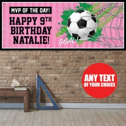 Soccer Pink PERSONALIZED Giant Vinyl Keepsake Banner