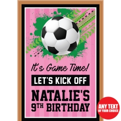Soccer Pink PERSONALIZED Giant Vinyl Keepsake Door Sign