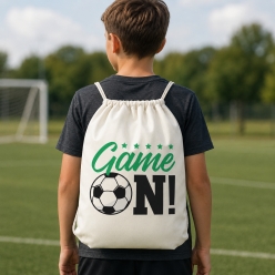 Soccer Game On Drawstring Backpack