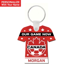 Team Canada Soccer Personalized Shirt-Shaped Wood Keychain