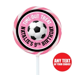 Soccer Pink PERSONALIZED Lollipops - 12 Pk