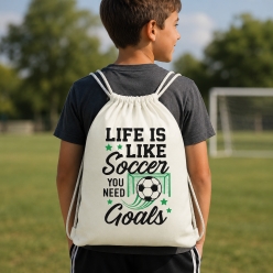 Soccer Need Goals Drawstring Backpack