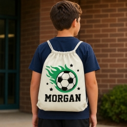 Soccer Personalized Drawstring Backpack