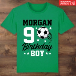 Soccer Birthday Personalized Green T-shirt
