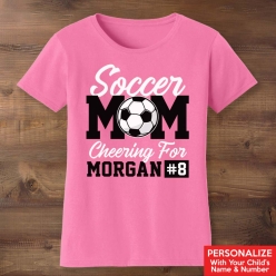 Soccer Mom Personalized Pink T-shirt