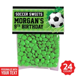Soccer Personalized Treat Bags & Tags - 24pk