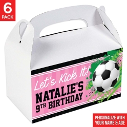 Soccer Pink PERSONALIZED Loot Boxes 6pk