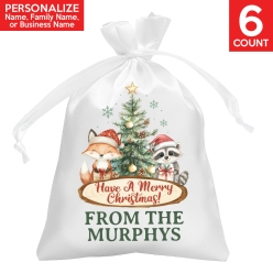 65% OFF: Woodland Watercolour PERSONALIZED Satin Bags - 6 PK