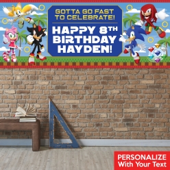 Sonic PERSONALIZED Giant Vinyl Keepsake Banner
