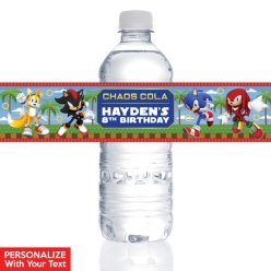 Sonic PERSONALIZED VINYL Bottle Labels - 10 PK