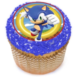 Sonic Cupcake Icing Toppers 12pk