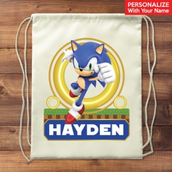 60% OFF: Sonic PERSONALIZED Name Drawstring Backpack