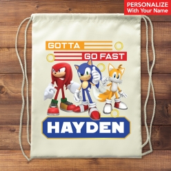 60% OFF: Sonic Team PERSONALIZED Name Drawstring Backpack