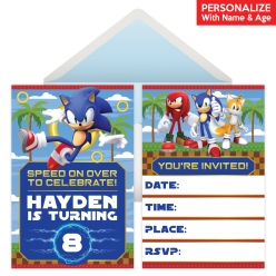 Sonic PERSONALIZED Invitations - 8 Pk