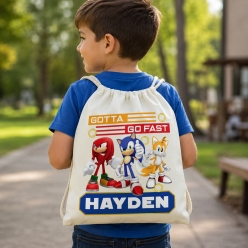 Sonic Team PERSONALIZED Name Drawstring Backpack