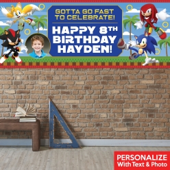 Sonic PHOTO PERSONALIZED Giant Vinyl Keepsake Banner