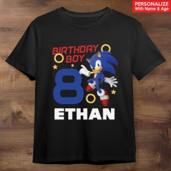 55% OFF: Sonic Birthday Personalized Black T-shirt