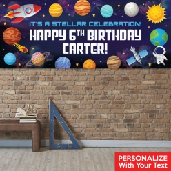 Space PERSONALIZED Giant Vinyl Keepsake Banner
