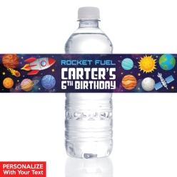 Space PERSONALIZED VINYL Bottle Labels - 10 PK