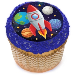 Space Cupcake Icing Toppers 12pk