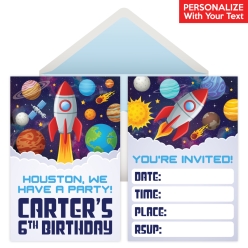 Space PERSONALIZED Invitations - 8 Pk