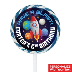 Space PERSONALIZED Lollipops - 12 Pk