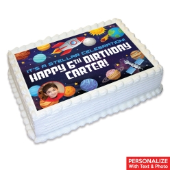Space Photo Personalized Edible Icing