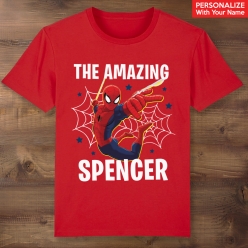 The Amazing Spiderman Personalized Red T-shirt
