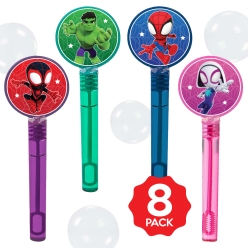 Spidey & Friends Bubble Bottles w/Wands - 8 PACK