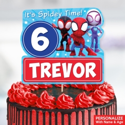 Spidey & Friends PERSONALIZED Name & Age Cake Topper