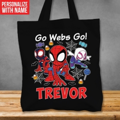 Spidey & Friends XL Custom Trick or Treat Black Tote Bag
