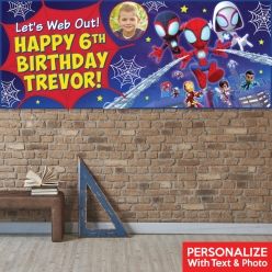 Spidey & Friends PERSONALIZED PHOTO Giant Vinyl Keepsake Banner