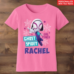 Spidey & Friends Ghost Personalized Pink T-shirt