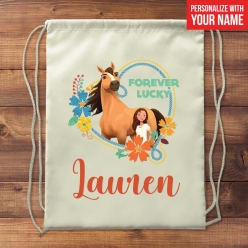 60% OFF: Spirit Forever Lucky Personalized Drawstring Backpack