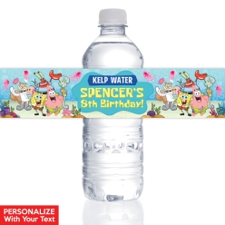 SpongeBob SquarePants PERSONALIZED VINYL Bottle Labels - 10 PK