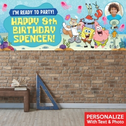 SpongeBob SquarePants PERSONALIZED PHOTO Vinyl Keepsake Banner