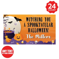 Personalizable Spooky Halloween Treat Large Favour Stickers 24pk