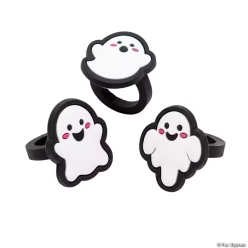 Pastel Ghost Silicone Rings - 24Pk