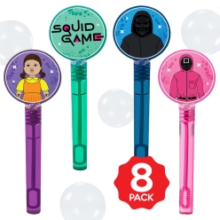 Squid Game Bubble Bottles w/Wands - 8 PACK