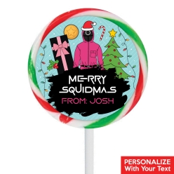 Squid Game Christmas PERSONALIZED Lollipops - 12 Pk