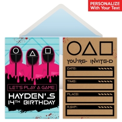 Squid Game PERSONALIZED Invitations - 8 Pack