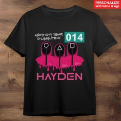 Squid Game Personalized Another Year Black T-shirt
