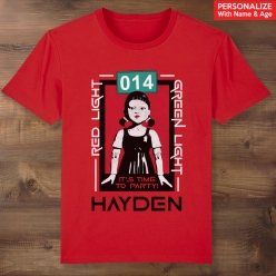 Squid Game Red Light Personalized Red T-shirt